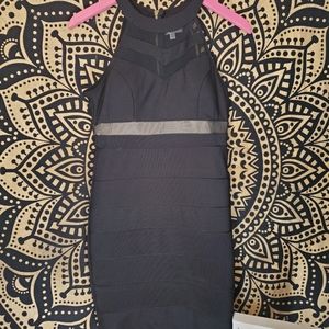 Black curve-sculpting cocktail dress